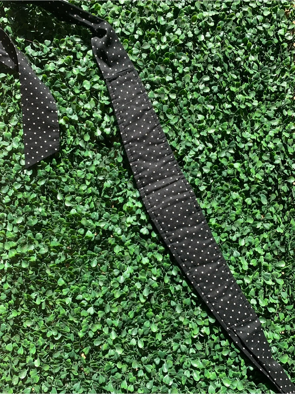 Vintage soft fabric black and white polka dot headscarf hair accessory